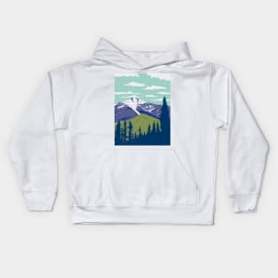 Glacier Peak in Cascade Volcanic Arc in North Cascade Washington State WPA Poster Art Kids Hoodie